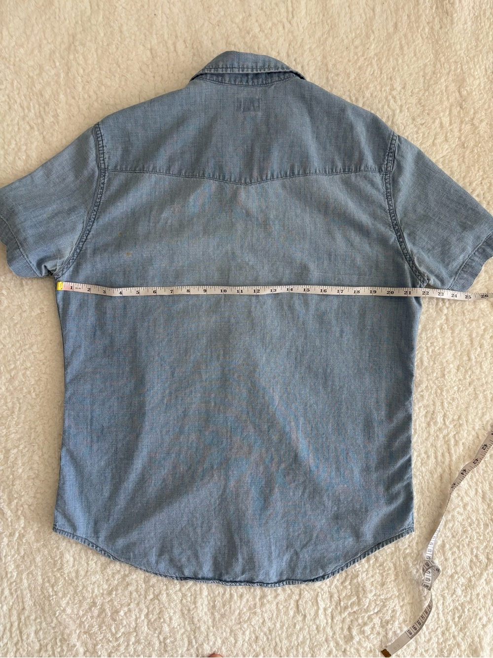 Vintage Levi’s Chambray Short Sleeve Shirt Men’s L Red Tab Two Pocket Denim - Picture 7 of 10